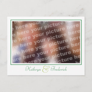 Tarjetas postales personalizadas de boda verde par