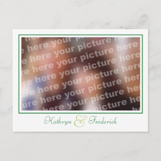 Tarjetas postales personalizadas de boda verde par