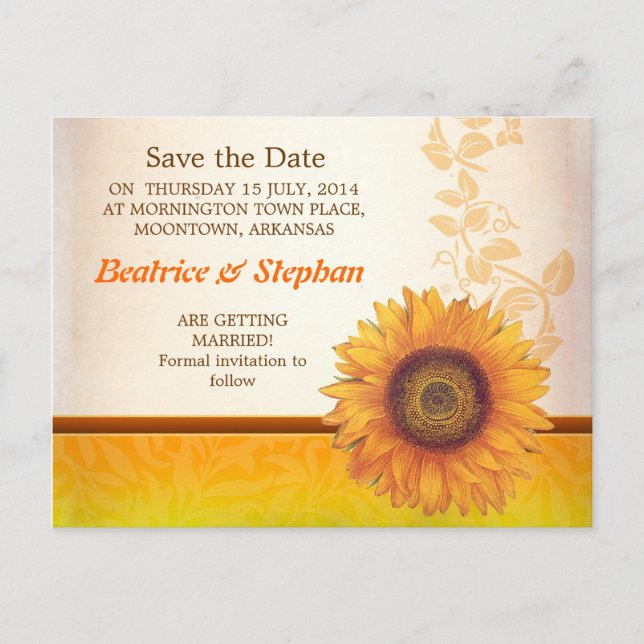 tarjetas postales personalizadas de girasoles para (Anverso)