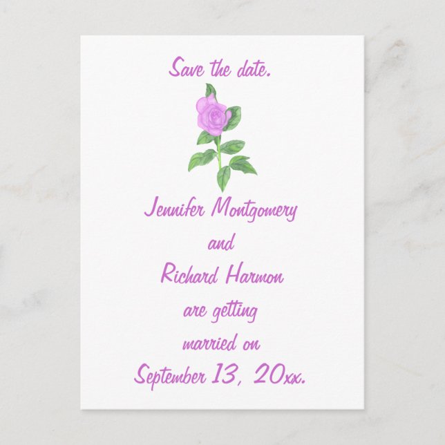 Tarjetas postales personalizadas de Save the date, (Anverso)
