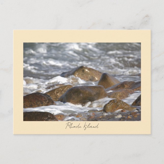 Tarjetas Postales Rocas Olas Rhode Island (Anverso)