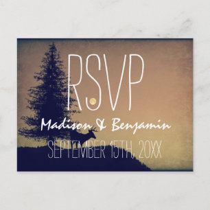 TARJETAS POSTALES RSVP de la boda del árbol de cie