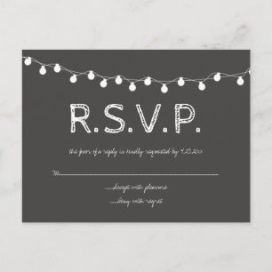 Tarjetas postales RSVP para luces de tablero de pa