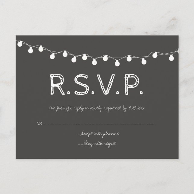 Tarjetas postales RSVP para luces de tablero de pa (Anverso)