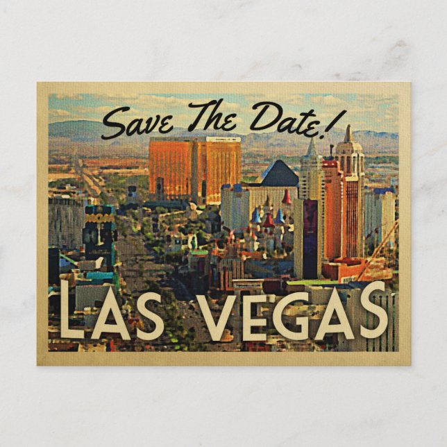Tarjetas Postales Vintage de Las Vegas Save The Da (Anverso)