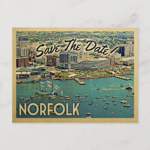 Tarjetas Postales Vintage de Norfolk Virginia Save
