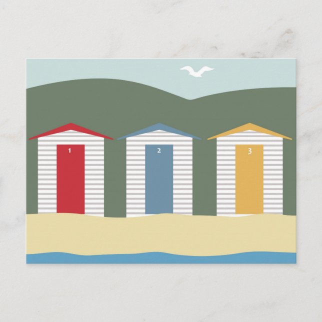 TARJETAS POSTCARDS DE ARTE DE CASAS DE PLAYA (Anverso)
