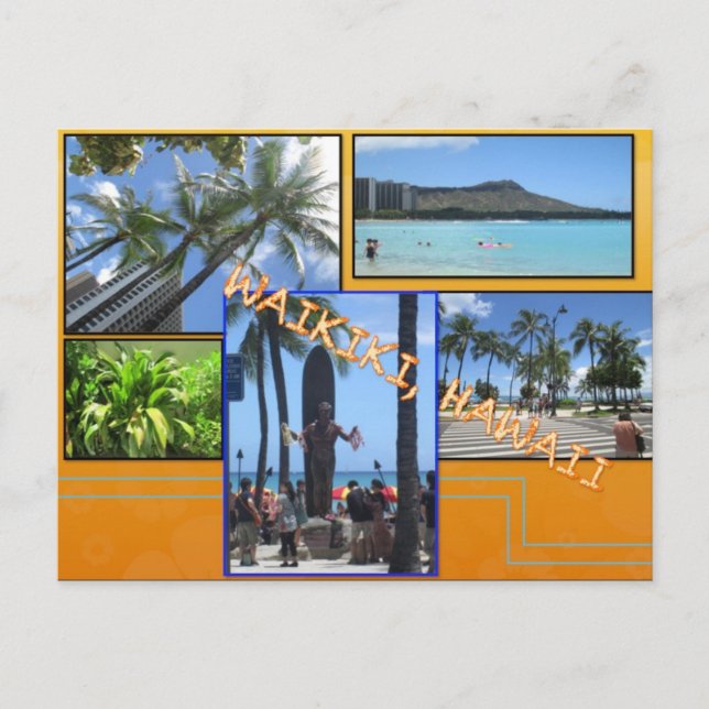 TARJETAS POSTCARDS personalizado- COLAGE HAWAII# 5 (Anverso)