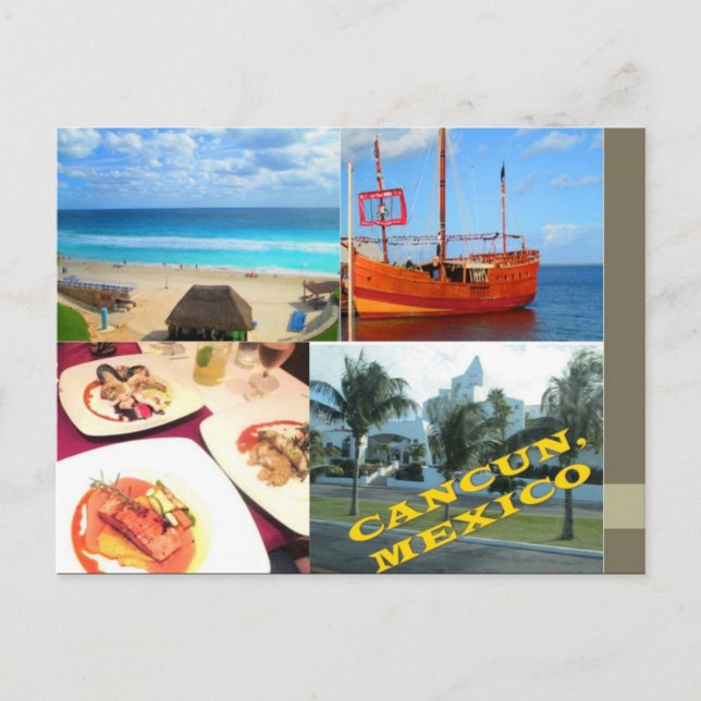 TARJETAS POSTCARDS personalizado- COLLAGE CANCUN 1 (Anverso)