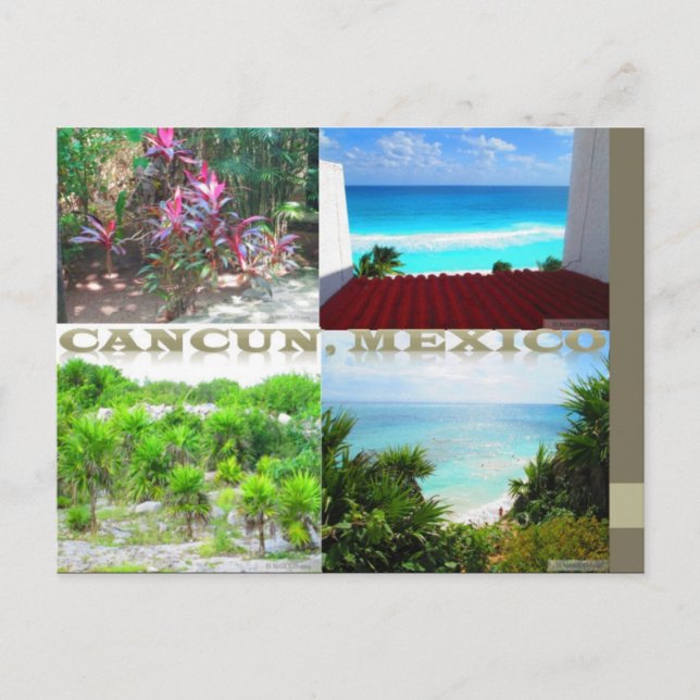 TARJETAS POSTCARDS personalizados- COLLAGE CANCUN  (Anverso)