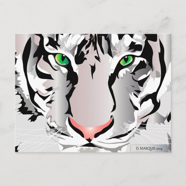 TARJETAS POSTTCARDS personalizado- TIGER-BLANCO/GR (Anverso)