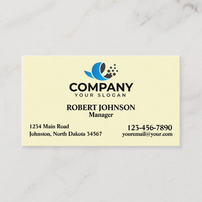 Tarjetas profesionales con su logotipo (Anverso)