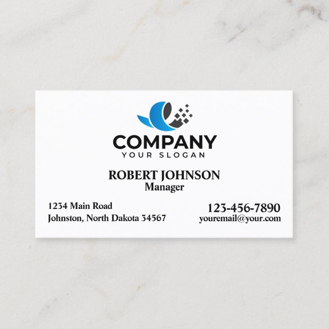 Tarjetas profesionales con su logotipo (Anverso)