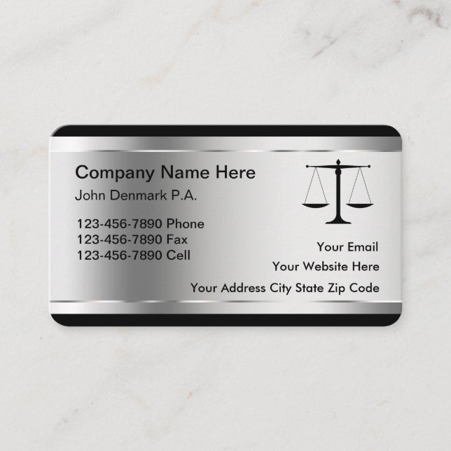 Tarjetas profesionales de abogados de clase (Anverso)