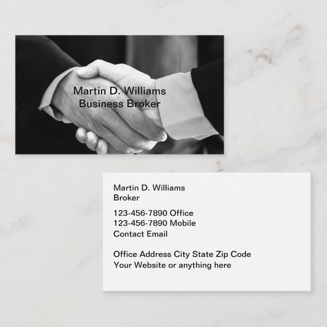Tarjetas profesionales de Business Broker (Anverso / Reverso)