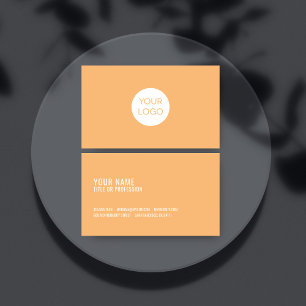 Tarjetas profesionales de naranja con logotipo