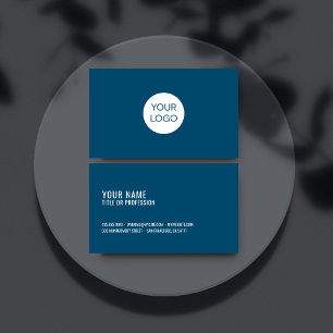 Tarjetas profesionales de Navy Blue con logotipo
