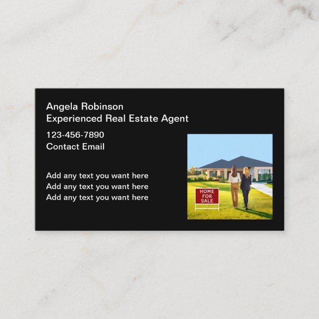 Tarjetas profesionales de negocios de Real Estate  (Anverso)