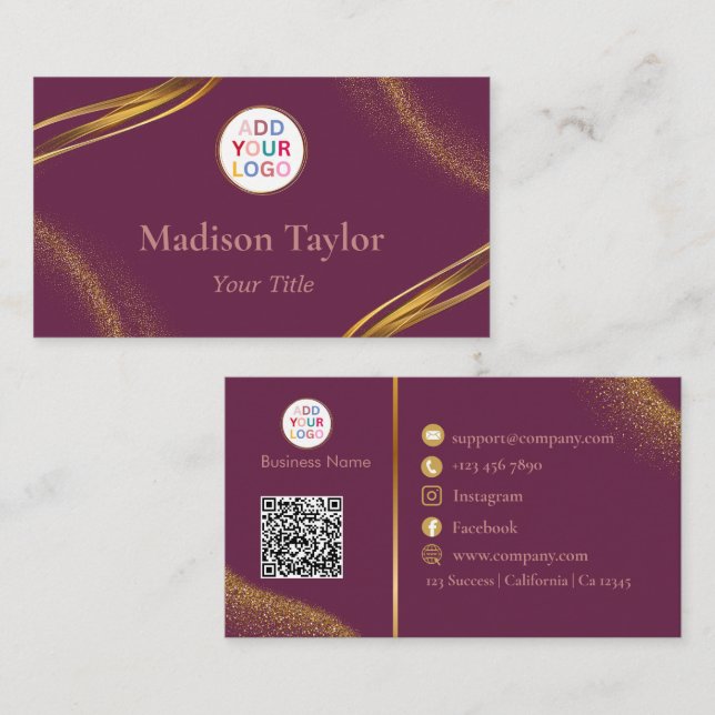 Tarjetas profesionales modernas con código QR (Anverso / Reverso)