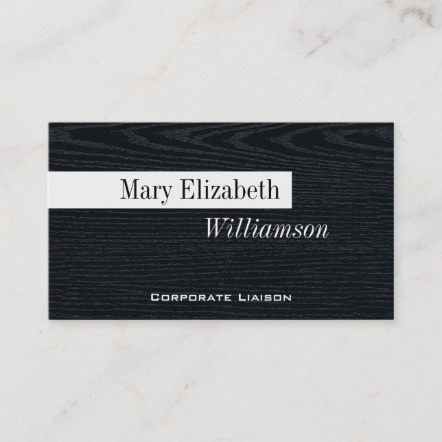 Tarjetas profesionales modernas de Black Wood (Anverso)