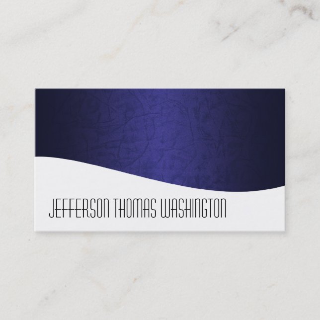 Tarjetas profesionales modernas de cuero azul (Anverso)