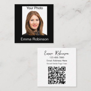 Tarjetas profesionales QR Code Photo Business