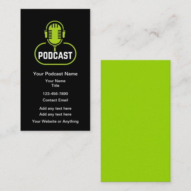 Tarjetas promocionales de marketing de podcast (Anverso / Reverso)