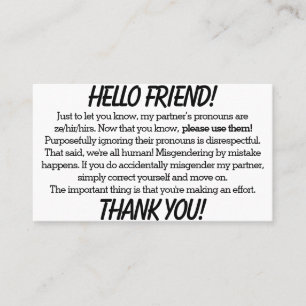 Tarjetas Pronoun (ze/hir partner)