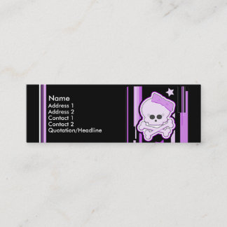 Tarjetas punkyes púrpuras del perfil del cráneo