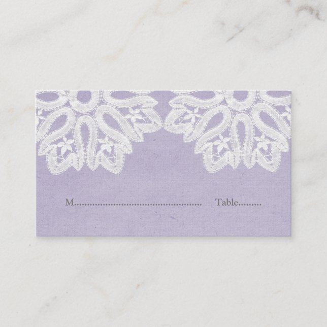 Tarjetas Purple Elegant Lace Place (Anverso)