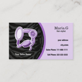 Tarjetas Purple Hair Salon con cita posterior