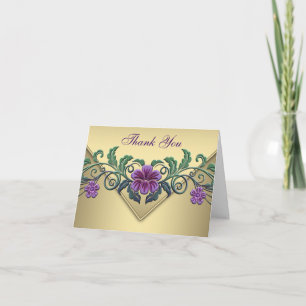Tarjetas Purple Petunia Gold