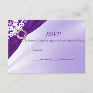 Tarjetas púrpuras de RSVP