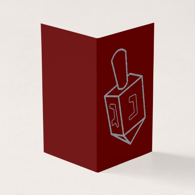 Tarjetas Purpurinas Dreidel Hanukkah 25 Pack (Exterior)