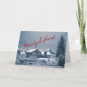 Tarjetas que caen de la nieve de Wesolych Swiat