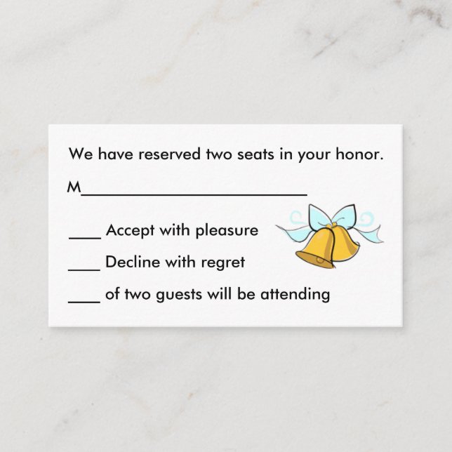 Tarjetas R.S.V.P. boda (Anverso)