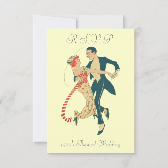 Tarjetas R.S.V.P., Boda temática de los años 20 (Anverso)