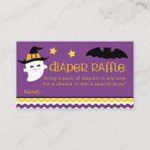 Tarjetas Raffle de Baby Shower Diaper de Halloween