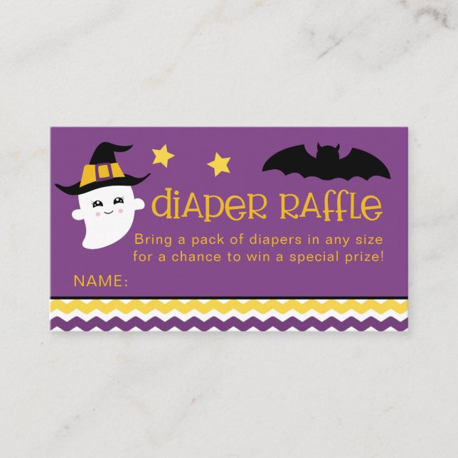 Tarjetas Raffle de Baby Shower Diaper de Halloween (Anverso)