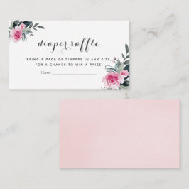 Tarjetas Raffle de pañales Baby Shower con flores
