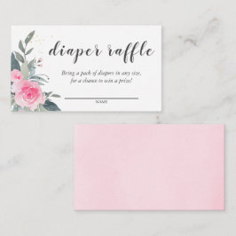 Tarjetas Raffle de pañales Baby Shower con flores