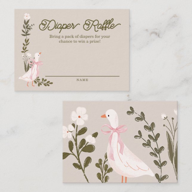 Tarjetas Raffle de pañales de Baby Shower para goo (Anverso / Reverso)