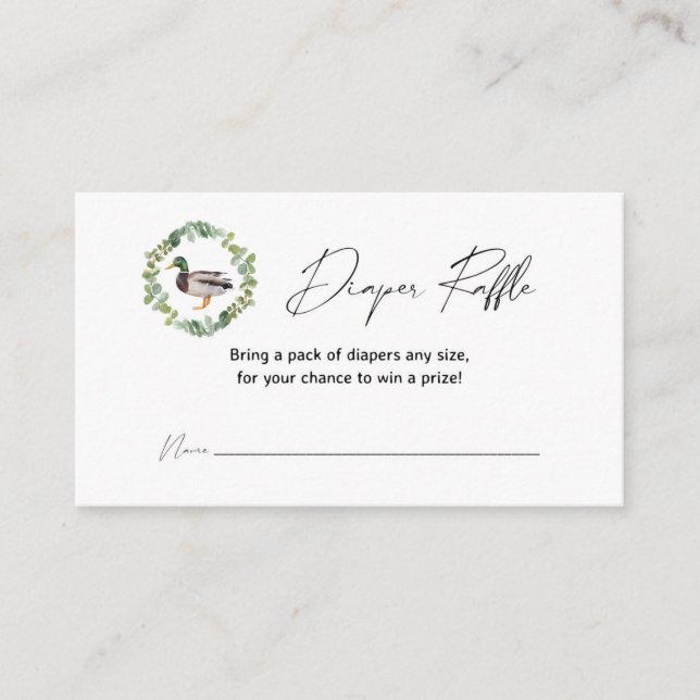Tarjetas Raffle de pañales de papel Baby Shower pa (Anverso)