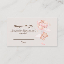 Tarjetas Raffle de pañales para bebé rosado y para