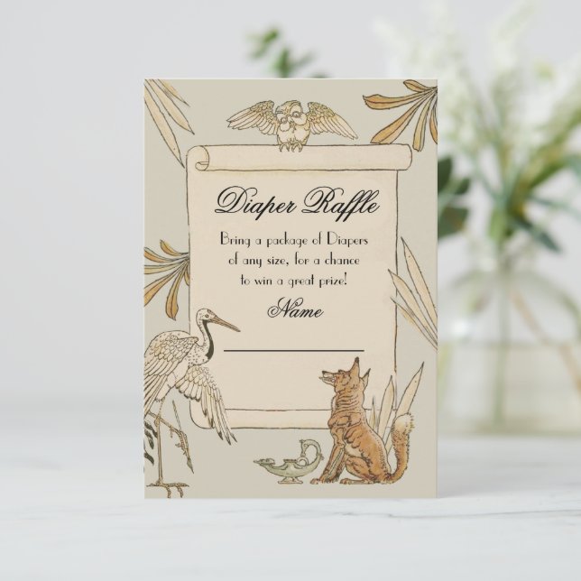 Tarjetas Raffle de pañales para libros de cuentos  (Anverso de pie)