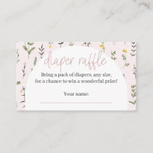 Tarjetas Raffle Diaper Baby Shower de Flor Silvest