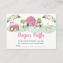 Tarjetas Raffle Diaper Baby Shower de Granja Rosa