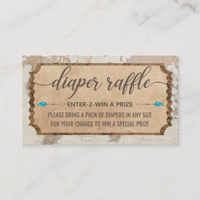 Tarjetas Raffle Diaper de Baby Shower (Anverso)