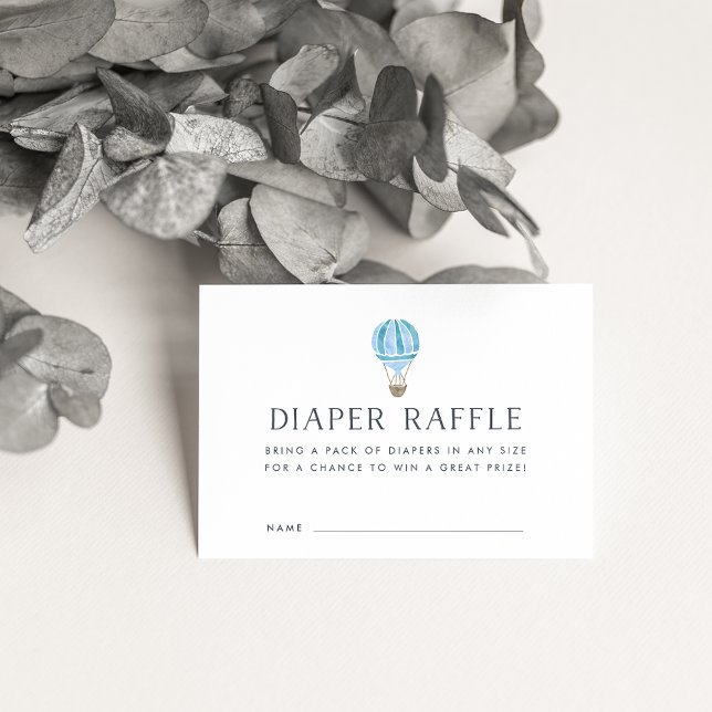 Tarjetas Raffle Diaper de Baby Shower | Balón azul (Subido por el creador)
