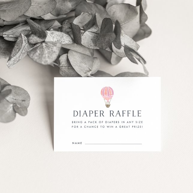 Tarjetas Raffle Diaper de Baby Shower | Globo rosa (Subido por el creador)